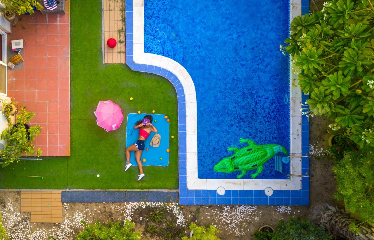 Poolabdeckung gegen Wärmeverlust